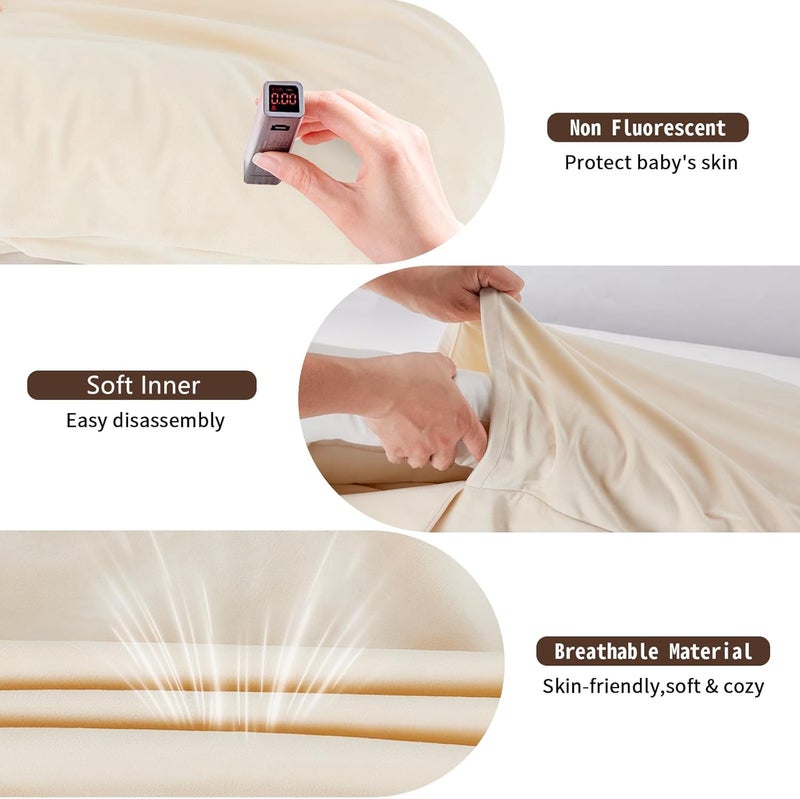 Loevin Baby Lounger Play Mat,Baby Lounger for Newborn Tummy Time for Babies in Flat Surface,0° Angle Newborn Loungers Babies Nest for Boys & Girls 0-12 Months(English Apricot) - Image 4